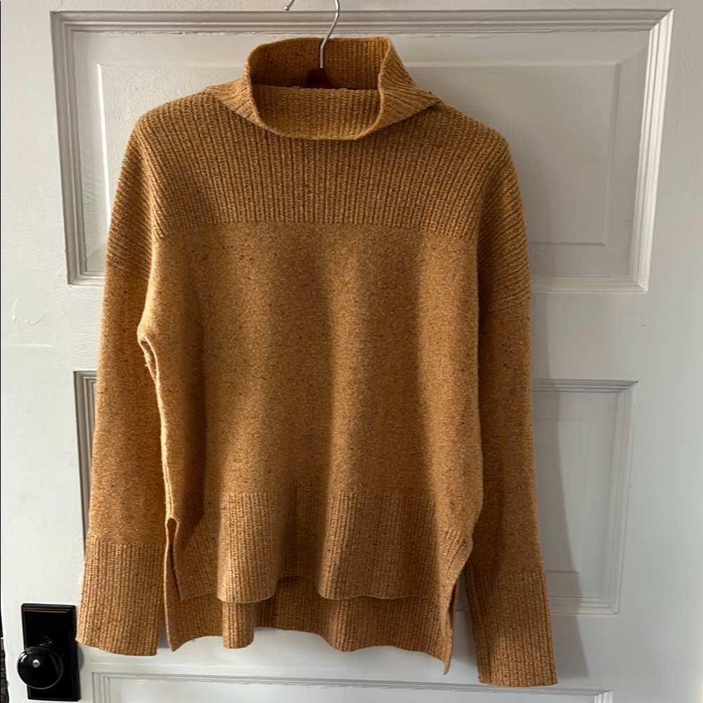 Orange Cowl Turtleneck Sweater with Soft Knit Material